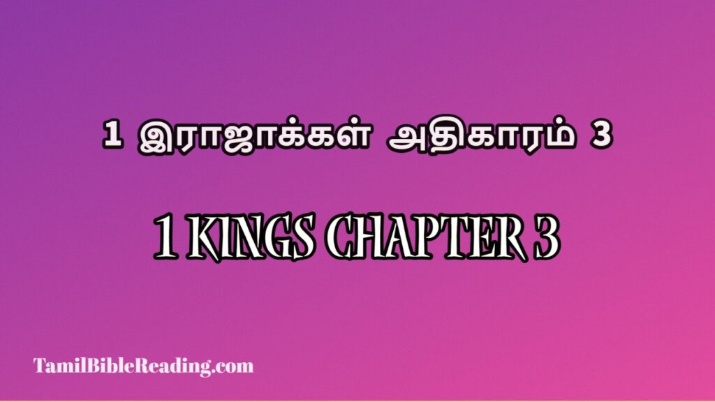 1 Kings Chapter 3, 1 இராஜாக்கள் அதிகாரம் 3, online bible easy to read,