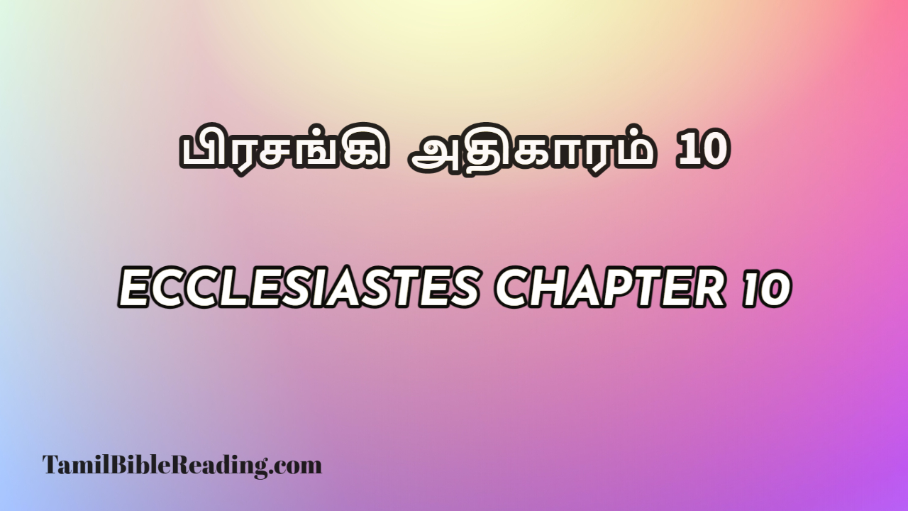 Ecclesiastes Chapter 10, பிரசங்கி அதிகாரம் 10, daily bible reading,