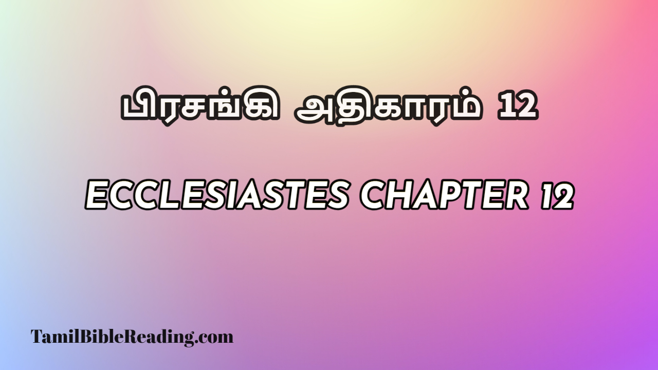 Ecclesiastes Chapter 12, பிரசங்கி அதிகாரம் 12, daily bible reading,