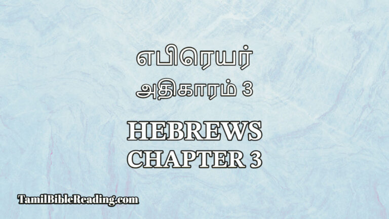 Hebrews Chapter 3, எபிரெயர் அதிகாரம் 3, Tamil Bible online,