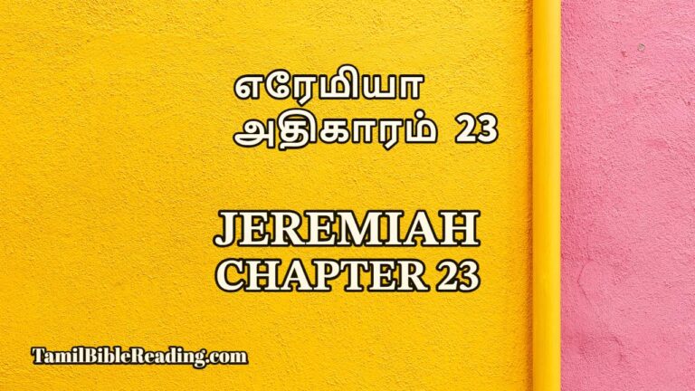 Jeremiah Chapter 23, எரேமியா அதிகாரம் 23, Tamil bible reading,