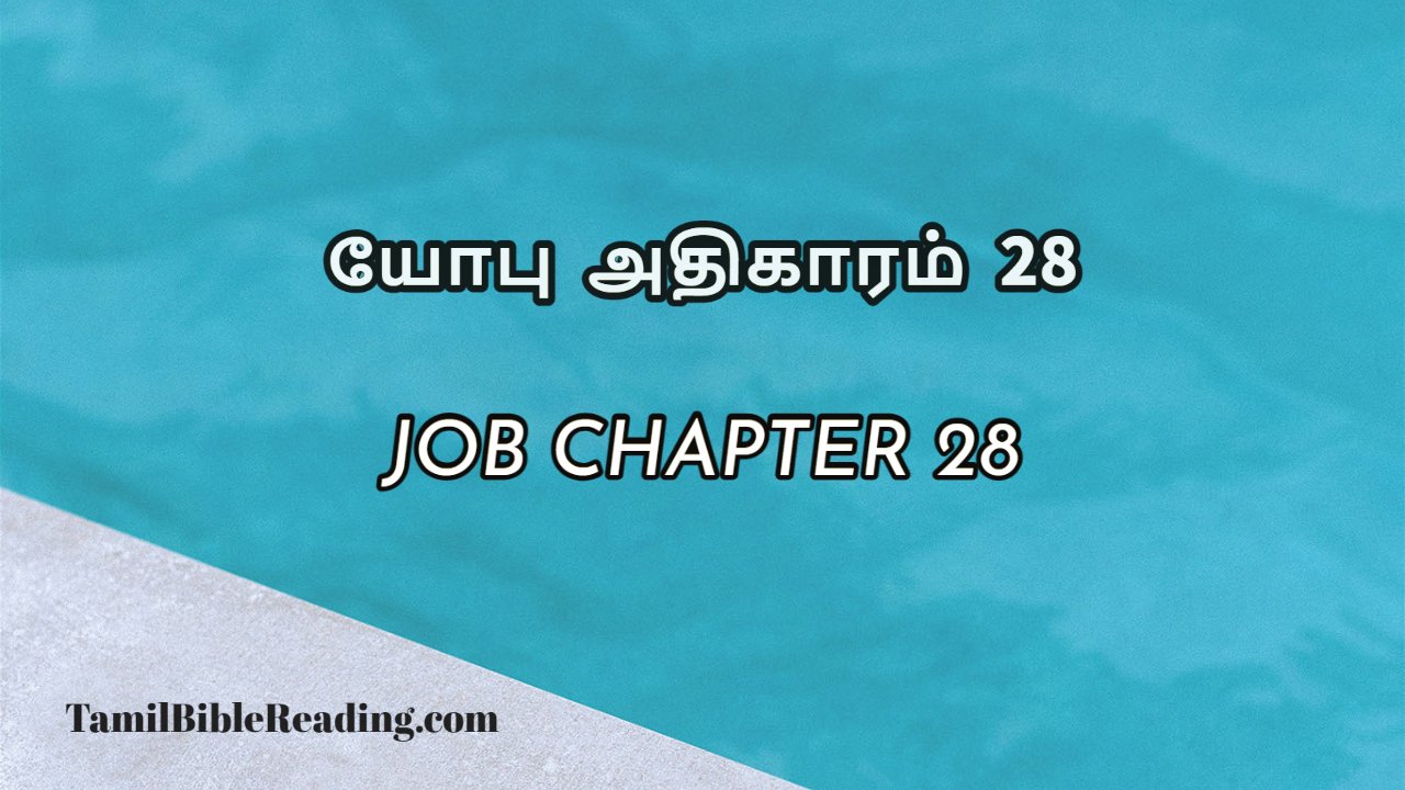 Job Chapter 28, யோபு அதிகாரம் 28, bible meditation for today,