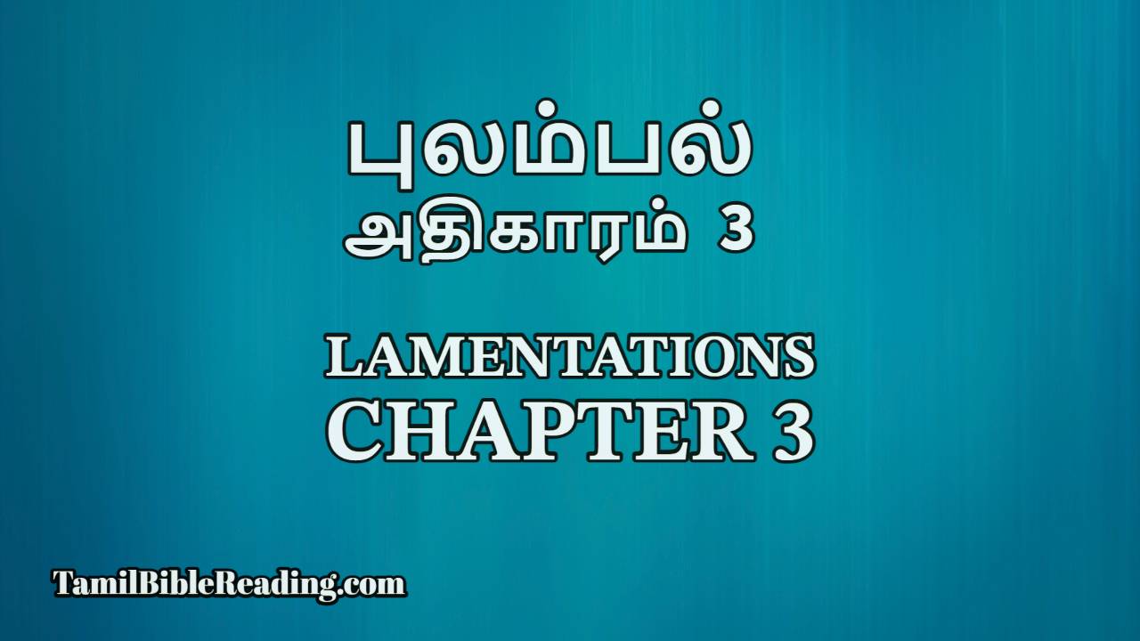 Lamentations Chapter 3, புலம்பல் அதிகாரம் 3, online Tamil bible,