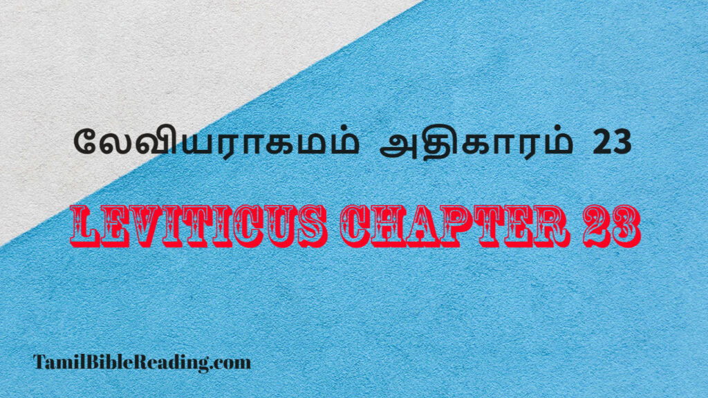 Leviticus Chapter 23, லேவியராகமம் அதிகாரம் 23, daily bible word for today,