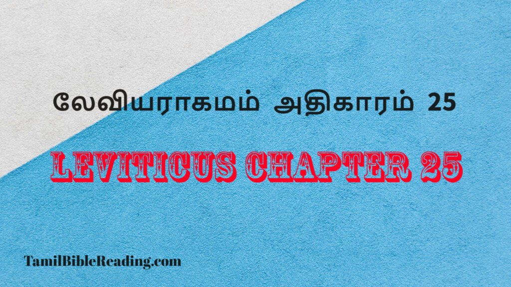 Leviticus Chapter 25, லேவியராகமம் அதிகாரம் 25, daily bible word for today,