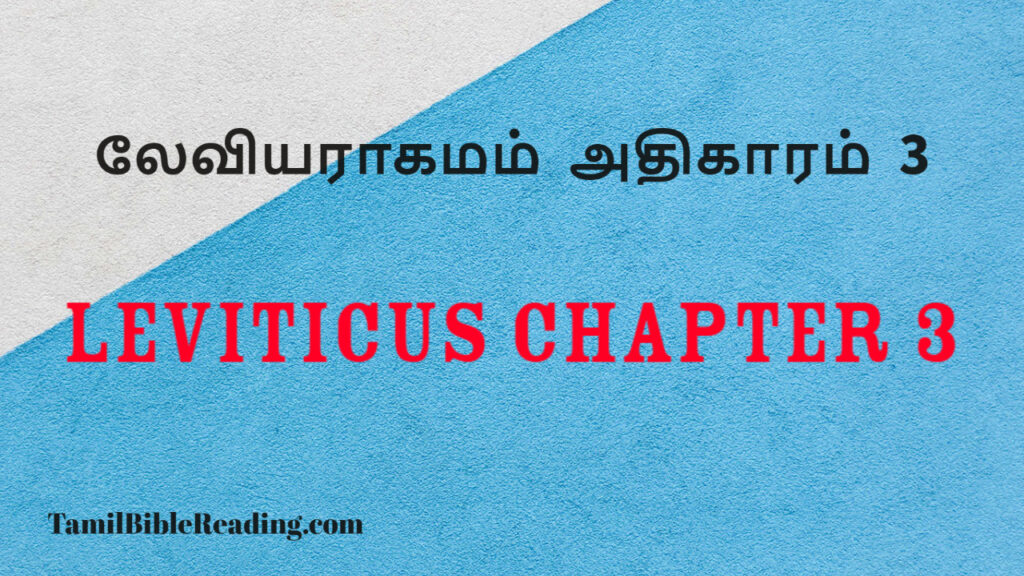 Leviticus Chapter 3, லேவியராகமம் அதிகாரம் 3, daily bible word for today,