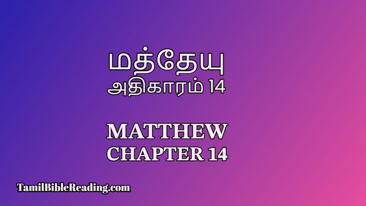Matthew Chapter 14, மத்தேயு அதிகாரம் 14, Tamil Bible Reading,
