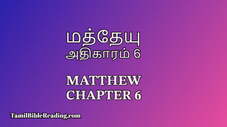 Matthew Chapter 6, மத்தேயு அதிகாரம் 6, Tamil Bible Reading,