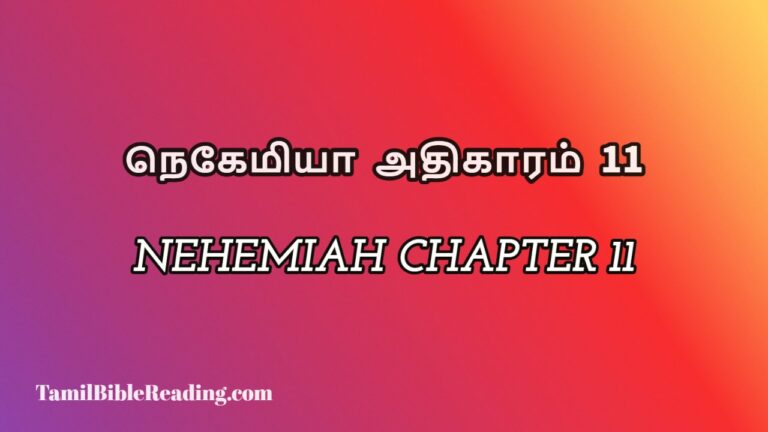 Nehemiah Chapter 11, நெகேமியா அதிகாரம் 11, my daily bible reading,