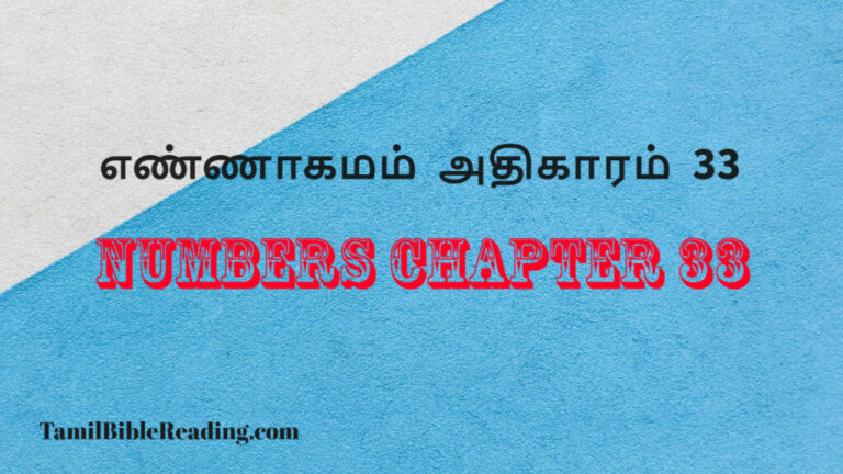 Numbers Chapter 33, எண்ணாகமம் அதிகாரம் 33, daily bible reading,