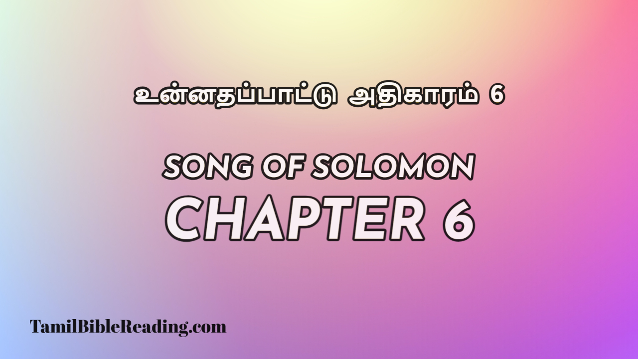 Song Of Solomon Chapter 6, உன்னதப்பாட்டு அதிகாரம் 6, tamil bible reading,