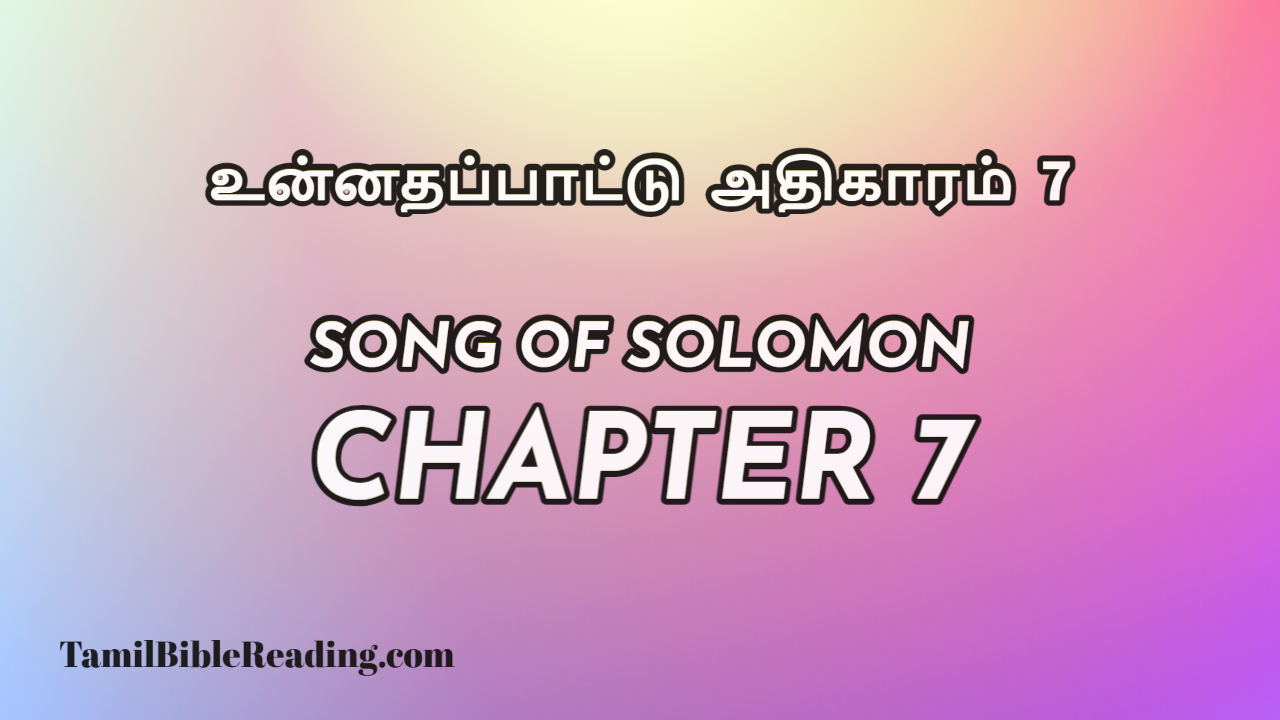 Song Of Solomon Chapter 7, உன்னதப்பாட்டு அதிகாரம் 7, tamil bible reading,
