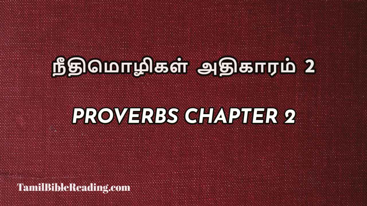 Proverbs Chapter 2, நீதிமொழிகள் அதிகாரம் 2, Tamil bible reading,