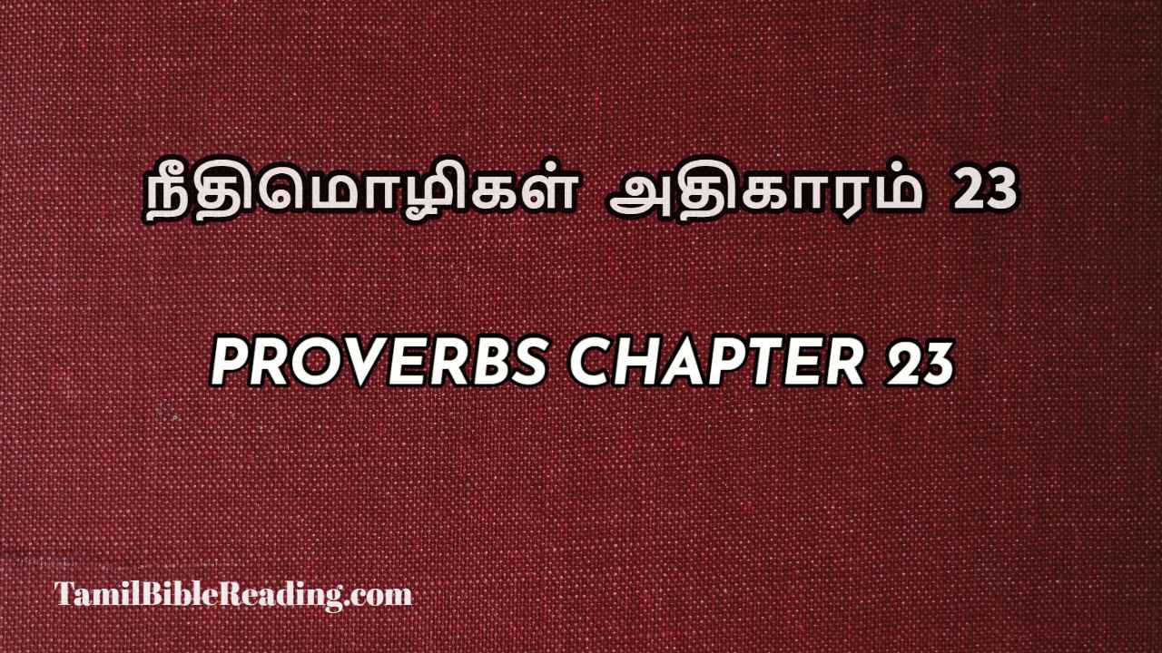 Proverbs Chapter 23, நீதிமொழிகள் அதிகாரம் 23, Tamil bible reading,
