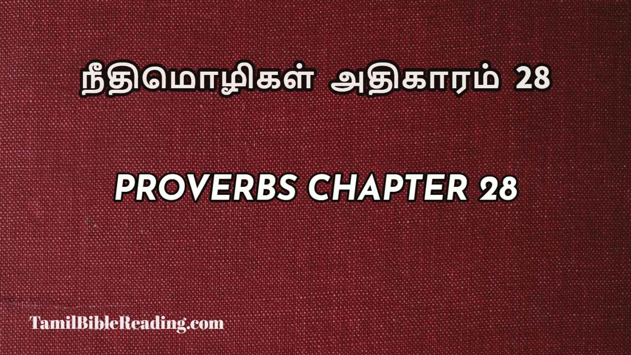 Proverbs Chapter 28, நீதிமொழிகள் அதிகாரம் 28, Tamil bible reading,