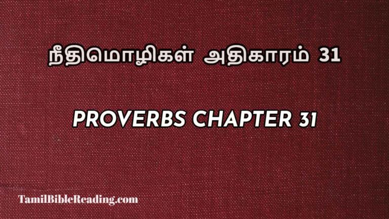 Proverbs Chapter 31, நீதிமொழிகள் அதிகாரம் 31, Tamil bible reading,