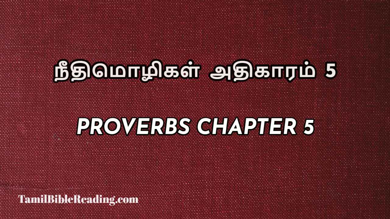 Proverbs Chapter 5, நீதிமொழிகள் அதிகாரம் 5, Tamil bible reading,