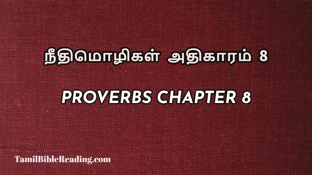 Proverbs Chapter 8, நீதிமொழிகள் அதிகாரம் 8, Tamil bible reading,