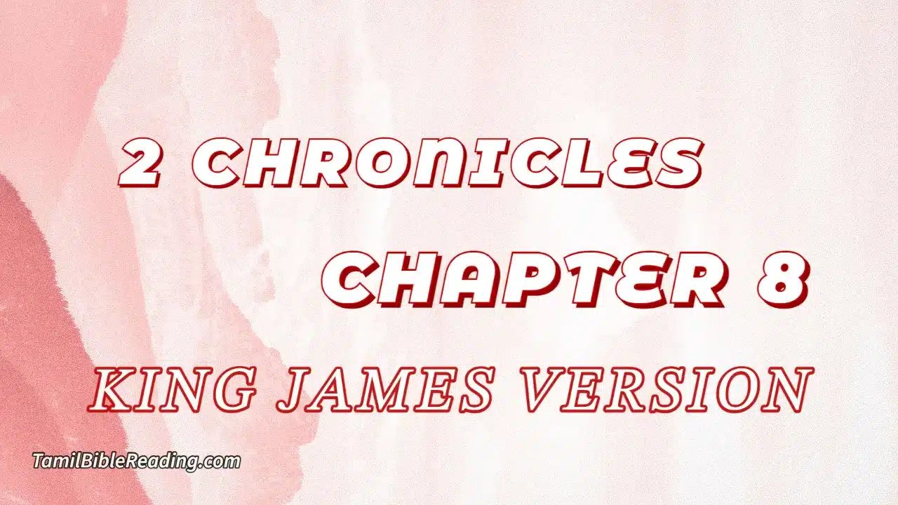 2 Chronicles Chapter 8, English Bible, KJV Bible, online English Bible, tbr site,